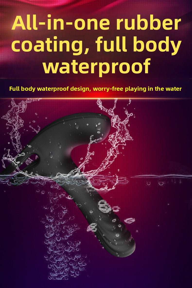 Locking Semen Ring Double Ring Three-Point Unisex Masturbator Silicone Insertable Vibrating Ring