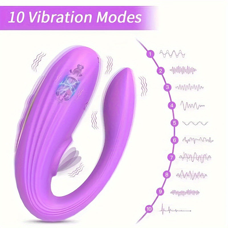 Specially Designed U-Shaped Vibrator Multi-Frequency Unisex Resonance Masturbation Instant Tide Wearable Adult Sex Toy