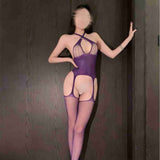 Sexy Lingerie Vintage Jacquard Mesh Bodysuit Slim Fit Temptation No-Need-Remove Lace See-Through Hollow Out M126