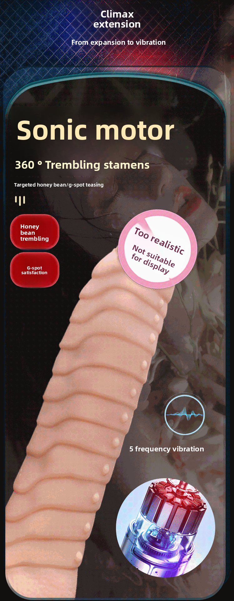 Consolador telescópico realista de pene falso, masturbador femenino de silicona, vibrador, juguetes sexuales para adultos. 