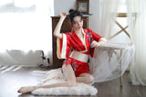 Sexy Lingerie Deep V Japanese Kimono Cute Playful Role Play Bathrobe Set for Women 5060