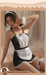 Sexy and Fun Sweet Cute Mesh See-through Temptation Hot Maid Uniform Set 1251