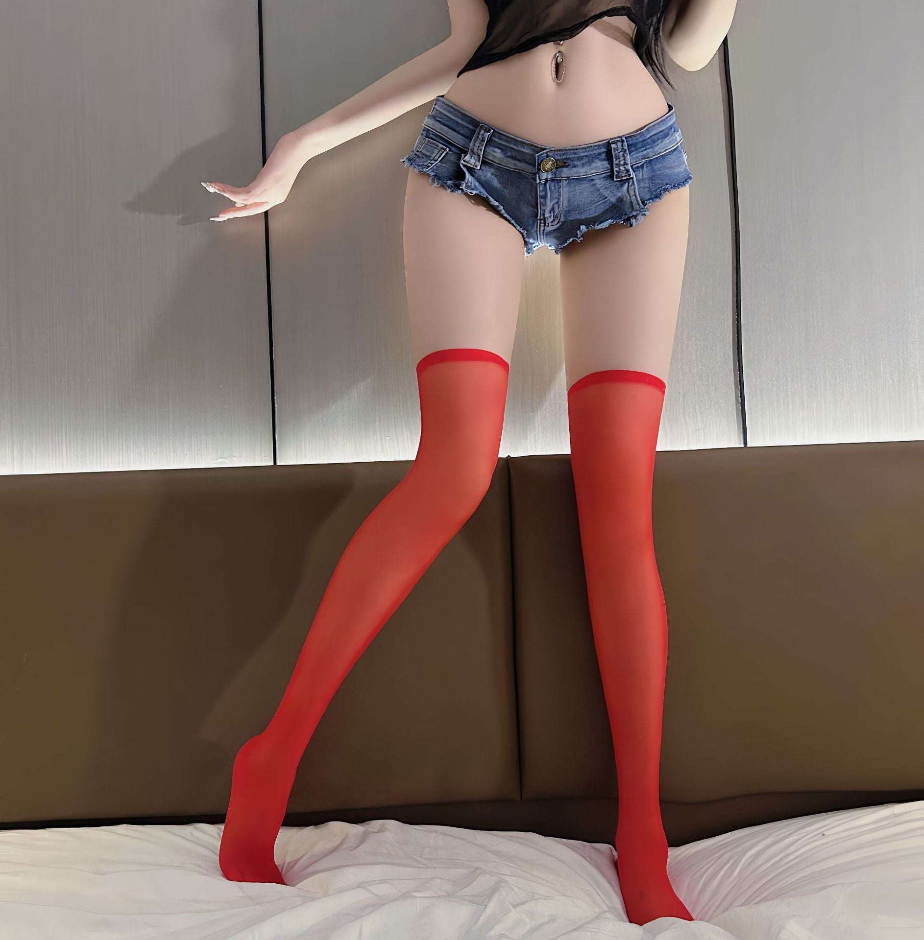 Sexy Stockings Sensual Legs Long Tube Stockings Transparent Ultra-thin Passionate Temptation Hot Bed Flirting Women