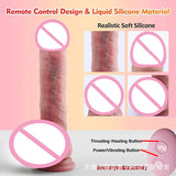 Consolador telescópico de silicona líquida de alta vibración realista y calentable, masturbador femenino, vibrador para diversión en pareja.