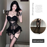 Sexy Lingerie with Underwire, Shaping Vest, Small Chest Enhancing, One-piece Passionate No-Remove Set for Women 5039