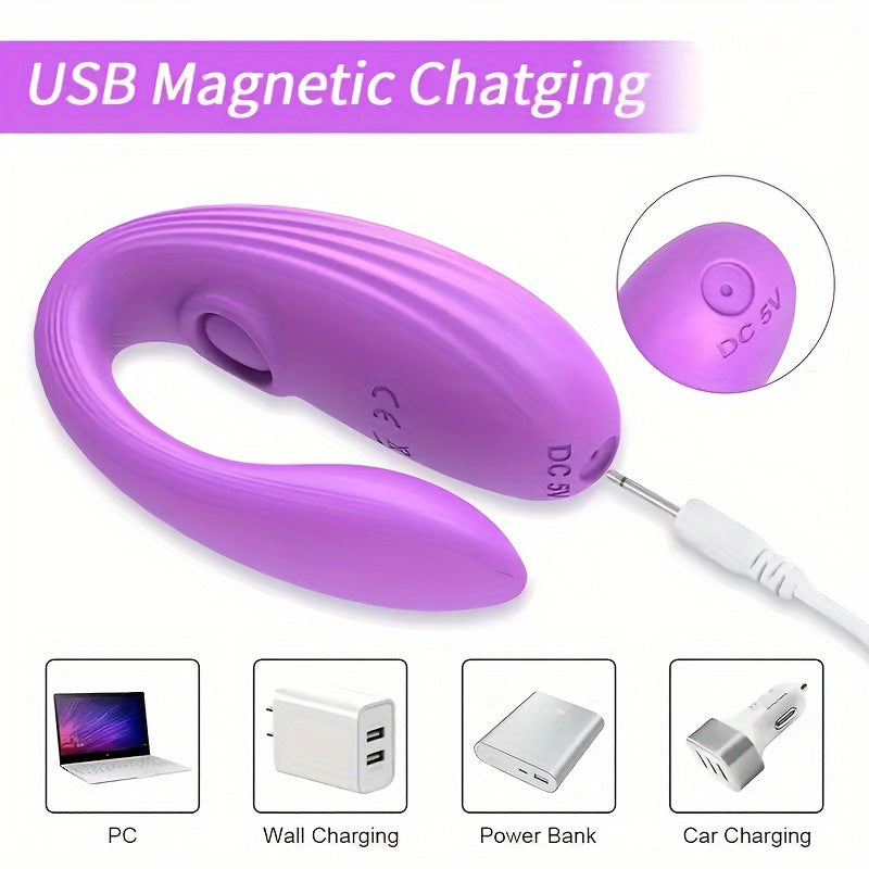 Specially Designed U-Shaped Vibrator Multi-Frequency Unisex Resonance Masturbation Instant Tide Wearable Adult Sex Toy