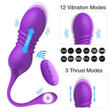 Huevo vibrador telescópico con control remoto inalámbrico para mujeres, masajeador vibratorio de silicona, juguetes sexuales para adultos