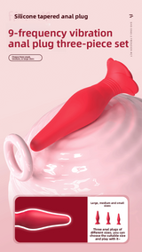 Tapón anal vibrador con control remoto para exteriores, juguete femenino, conjunto de tres piezas, productos para adultos, juguetes sexuales anales, tapones anales para la parte trasera. 