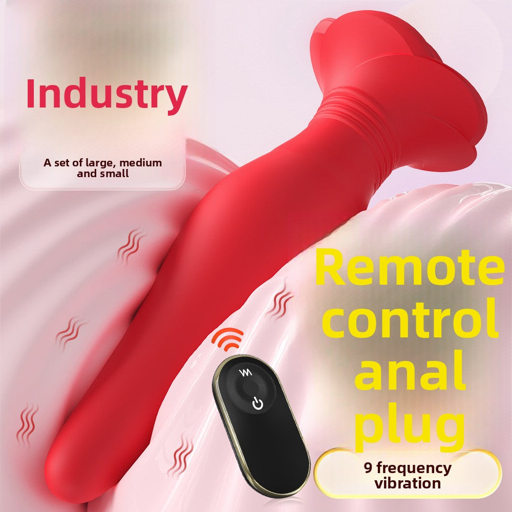 Tapón anal vibrador con control remoto para exteriores, juguete femenino, conjunto de tres piezas, productos para adultos, juguetes sexuales anales, tapones anales para la parte trasera. 