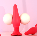 Tapón anal vibrador con control remoto para exteriores, juguete femenino, conjunto de tres piezas, productos para adultos, juguetes sexuales anales, tapones anales para la parte trasera. 