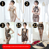 Sexy Lingerie Open Crotch Passion Set Transparent Temptation Sexy Stockings One-piece Fishnet Uniform