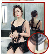 New Style Sexy Lingerie Cute Playful Little Maid Sexy Sheer Mesh Uniform Temptation Role Play Beautiful Set
