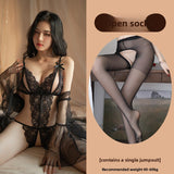 Sexy Lingerie Lace See-through Open Chest Hot Open Crotch No Need to Take Off Backless Teasing Bodysuit 5613