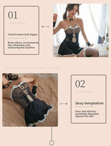 Sexy Lingerie Sexy Catwoman One-piece Dress Set Passion Hollow Out Free Take Off Role Playing Set 5423