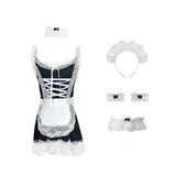 High-End Sexy Lingerie Sexy Maid Costume Maid Uniform Role Play Lace Female Slave Pajamas Hollow Out Fun Set