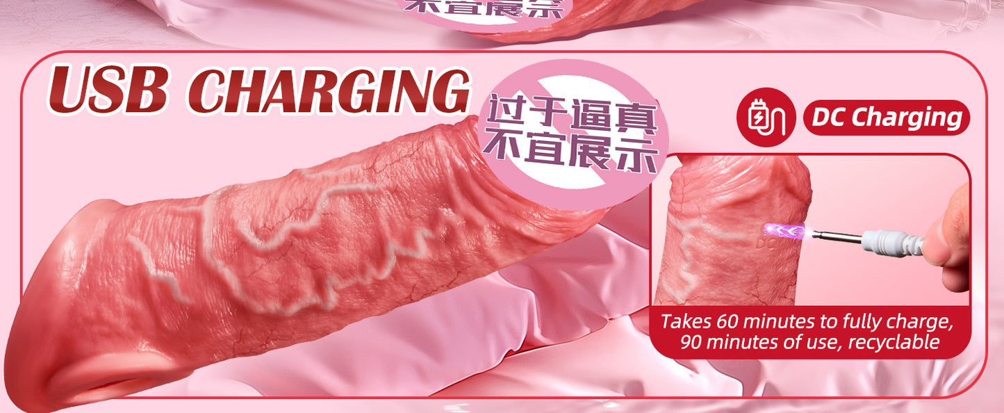 Tongue Licking Simulation Silicone Dildo Sleeve for Men, Electric Remote Control, Enlarged and Thickened Penis Sleeve, Adult Sex Toys