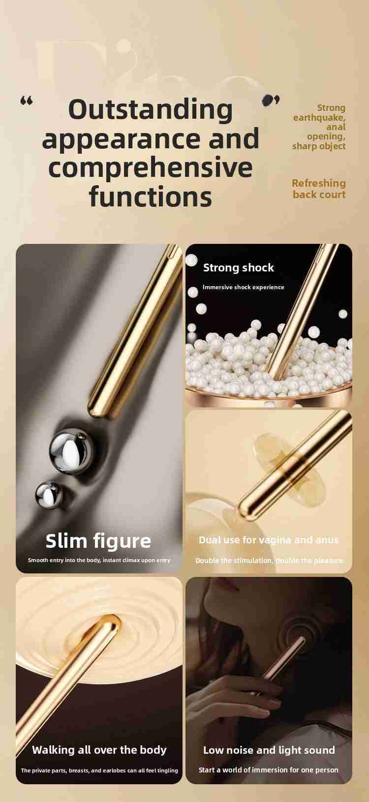 Mini AV Vibrator Female Orgasm Masturbation Device Couple Bed Training Sex Toy Portable Anal Plug