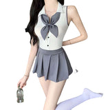 Sexy Lingerie Sexy Small Chest Backless Cute Student Outfit College Style JK One-Piece Uniform Temptation 5169