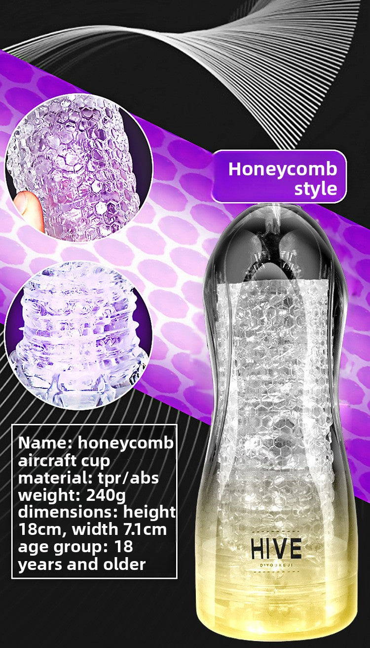 Transparent Airplane Cup Male Sucking Training Masturbator Adult Toy Inverted Mold Sex Toy