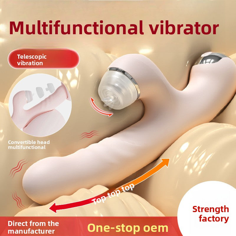 Tongue Licking Telescopic Vibrator Female Strong Vibration Female Masturbator Adult Toy Massage Stick Female Masturbator