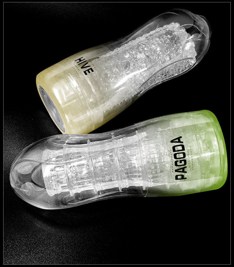 Transparent Airplane Cup Male Sucking Training Masturbator Adult Toy Inverted Mold Sex Toy