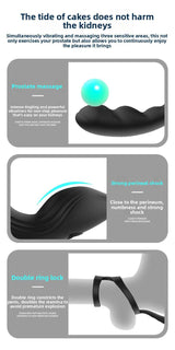 Nuoer Male Sex Products Prostate Massager Anal Plug Semen Locking Ring Back Chamber Masturbation Device