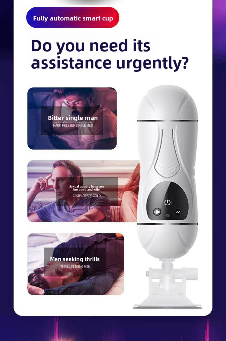 Telescopic Electric Aircraft Cup Fully Automatic Penis Trainer Adult Supplies Male Masturbator