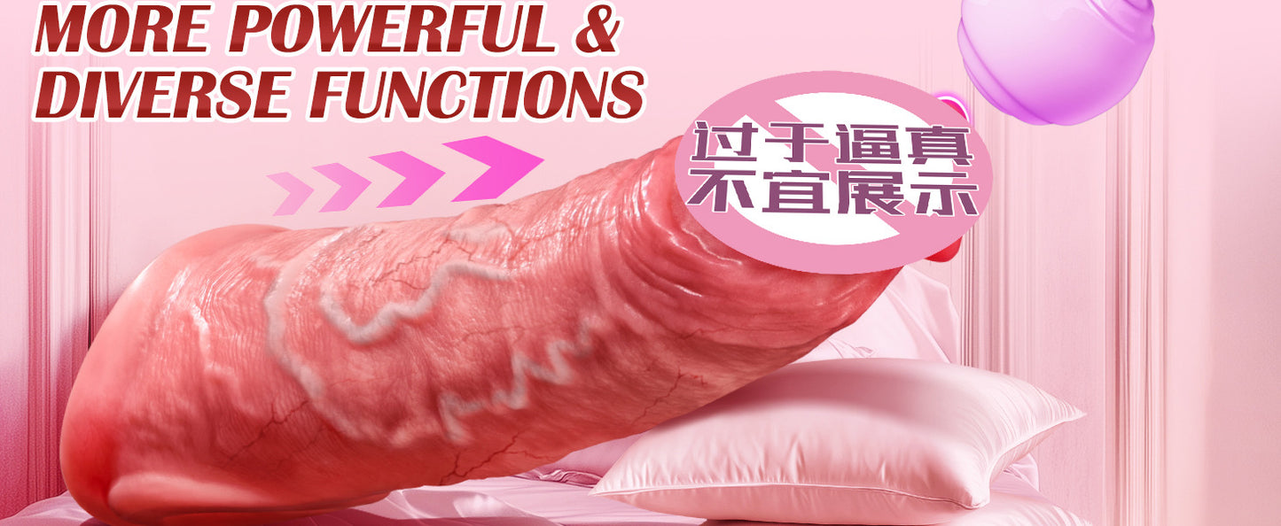 Tongue Licking Simulation Silicone Dildo Sleeve for Men, Electric Remote Control, Enlarged and Thickened Penis Sleeve, Adult Sex Toys