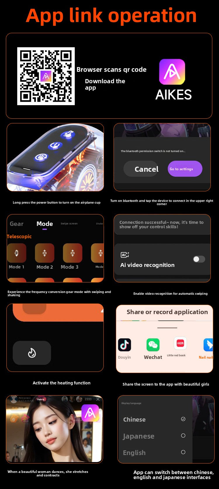 New Product Fully Automatic Intelligent App Telescopic Heating Aircraft Cup Penis Training Toy Male Masturbation Sex Toys