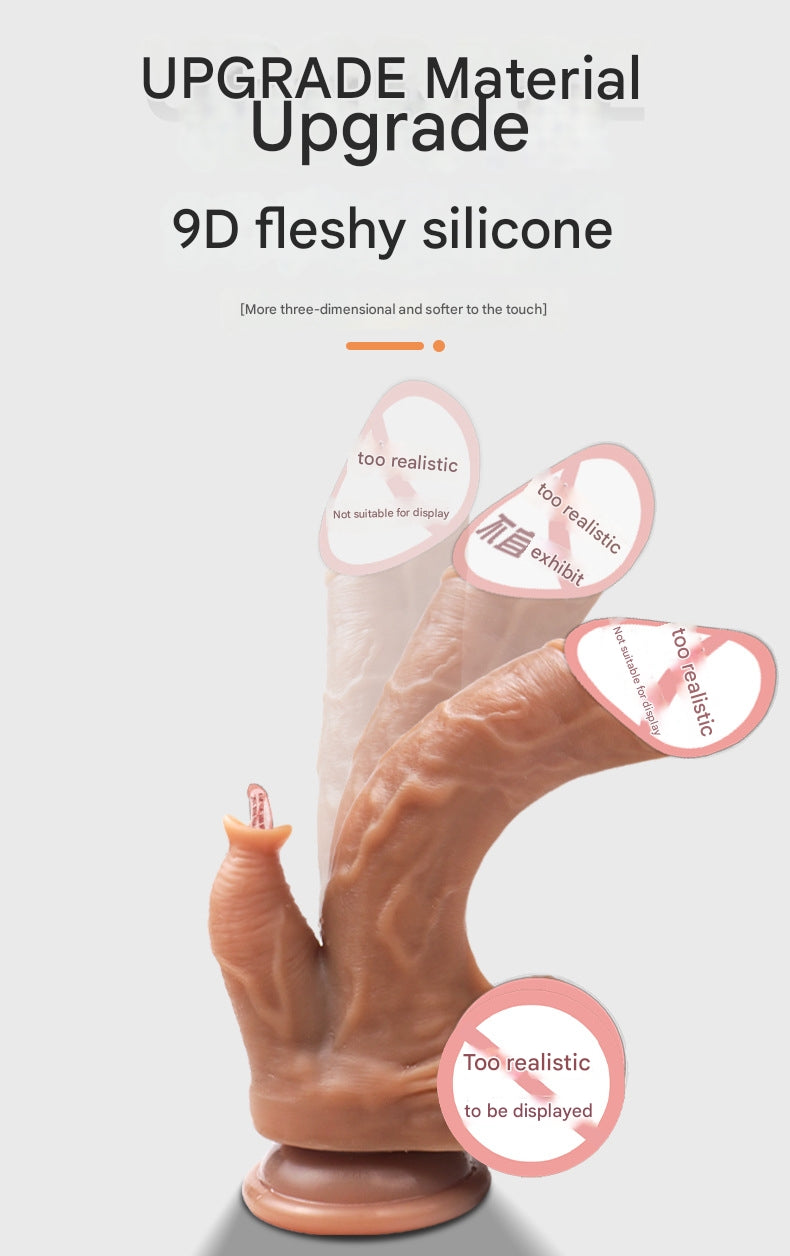 Remote Control Telescopic Heating Realistic Dildo Liquid Soft Flesh Tongue Licking Vibrating Swinging Dildo for Women