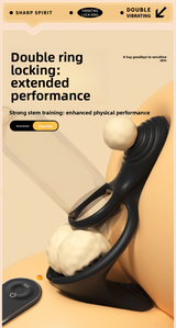 Double Ring Lock Semen Ring Vibration Couple Resonance Male Wearable Masturbator Clitoral Stimulation Adult Sex Toys